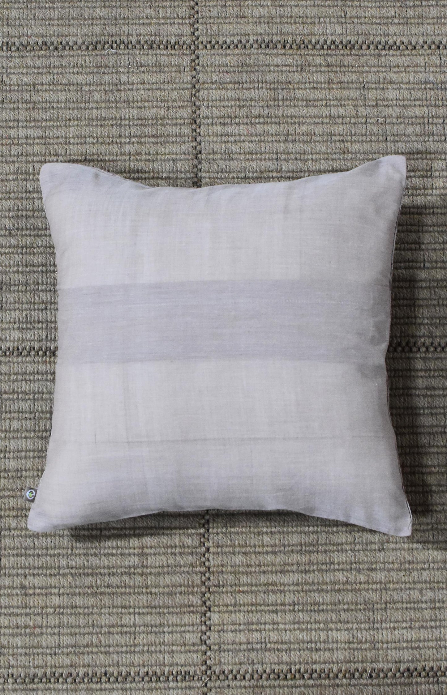 Brown - Criss Cross With Stripes Organic Cotton Cushion Cover 2