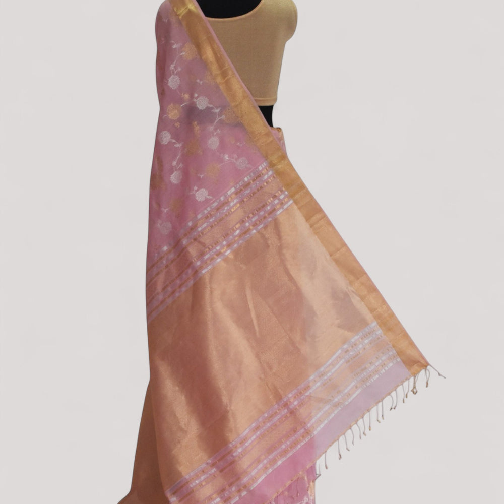 Baby pink - Gilded Grove Organic Cotton Saree