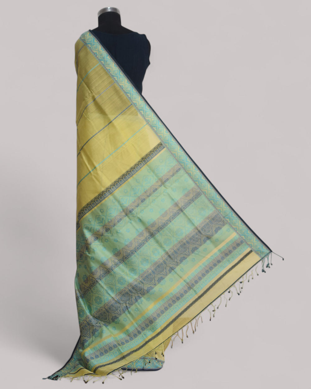 Yellow - Jaipur Quilt Organic Cotton Saree