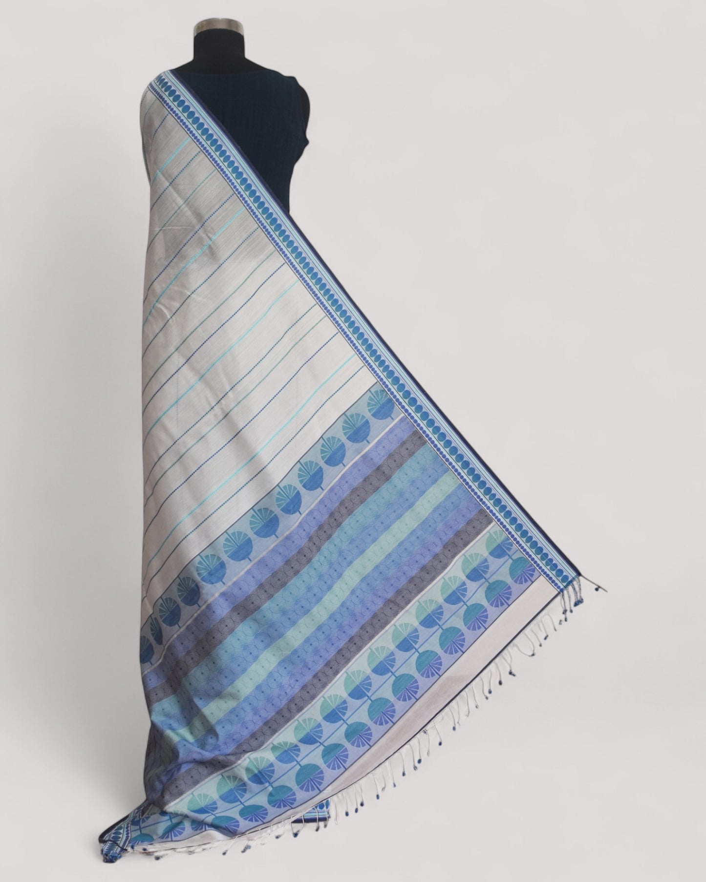 White  - Spherical Grace Organic Cotton Saree