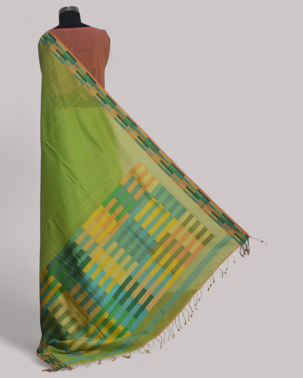 Lime Green - Rectangle Quilt Organic Cotton Saree