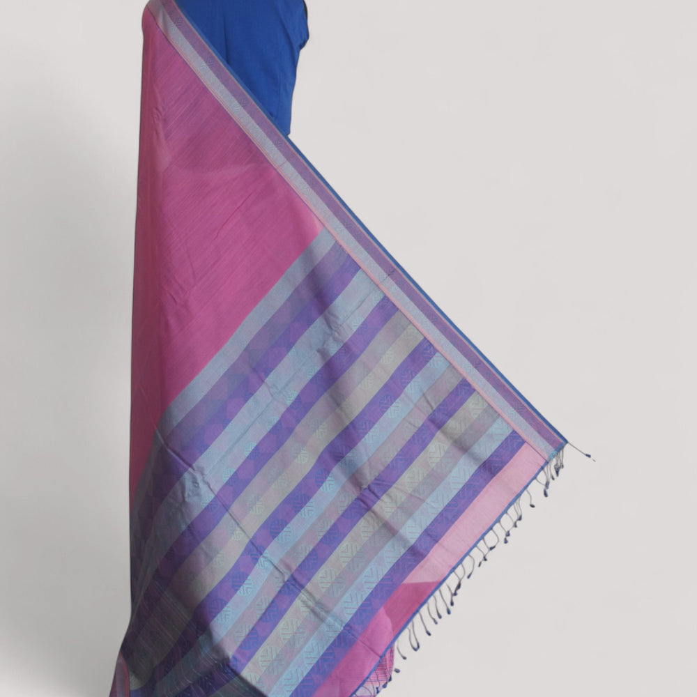 Pink - Whispering Circles Organic Cotton Saree