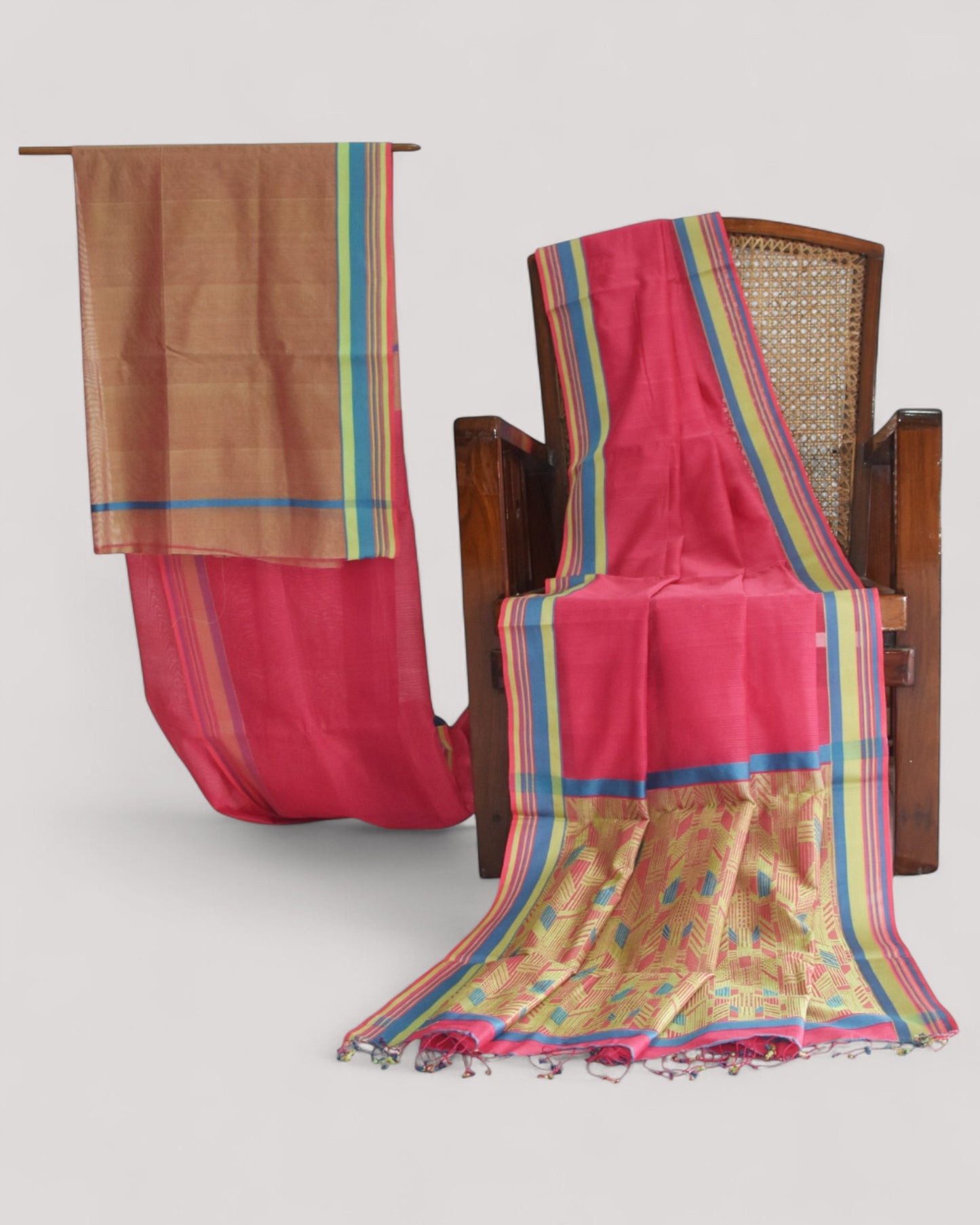Pink - Athangudi Organic Cotton Saree