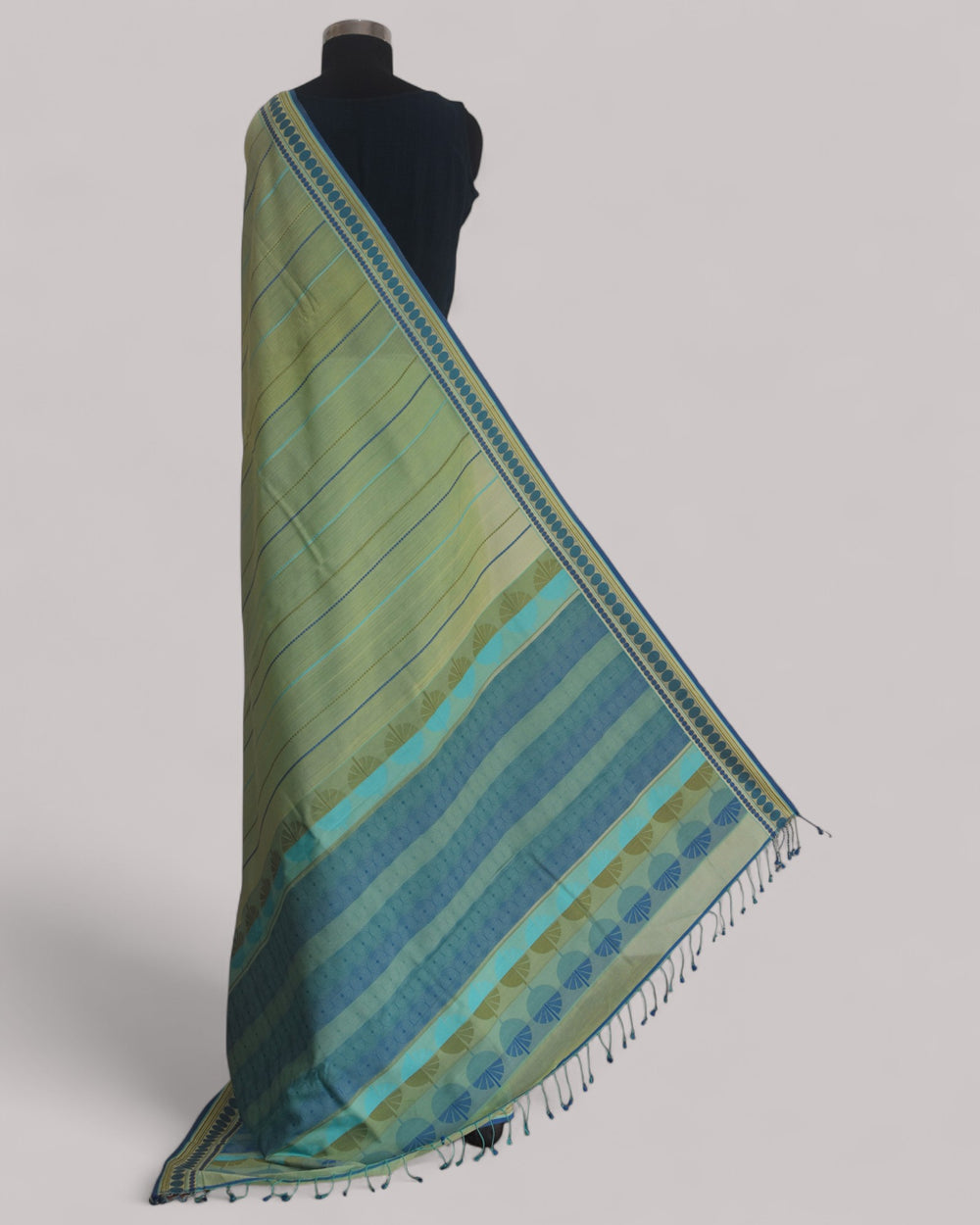 Light Green - Spherical Grace Organic Cotton Saree