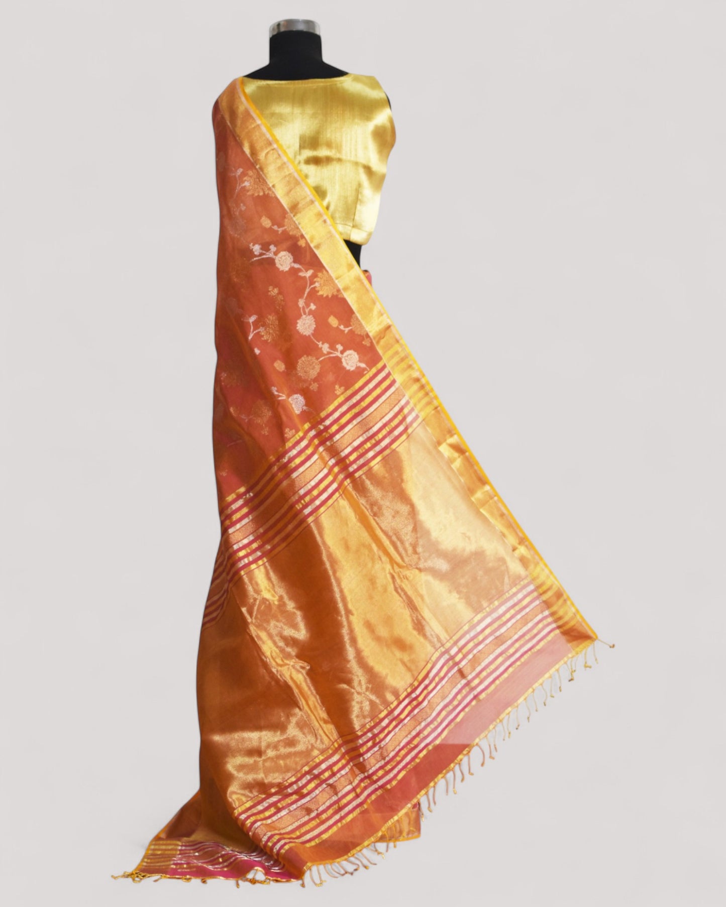 Pink - Gilded Grove Organic Cotton Saree