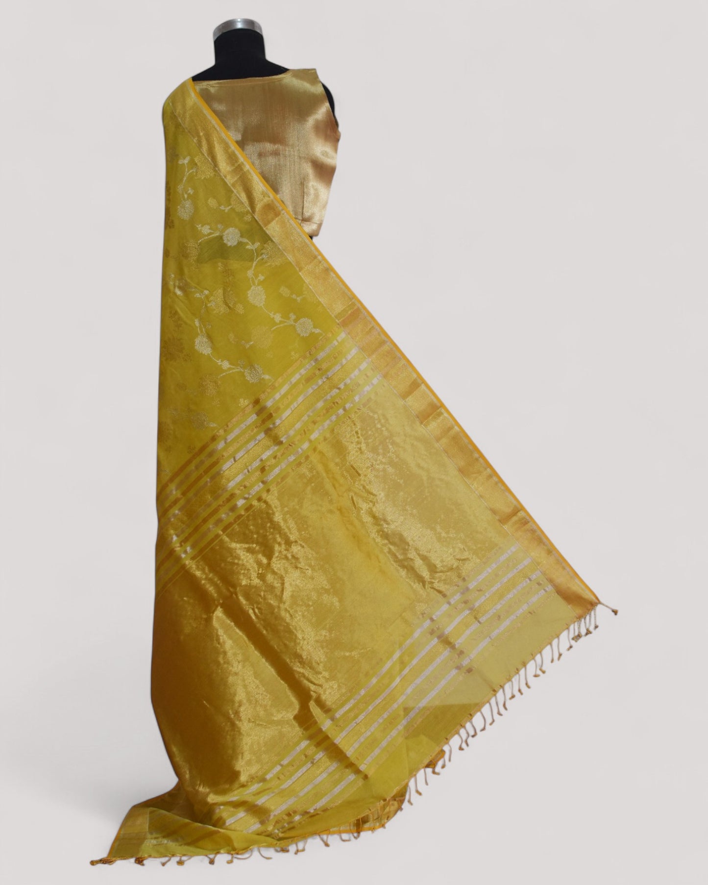 Yellow - Gilded Grove Organic Cotton Saree