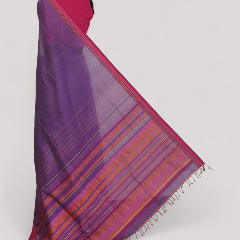 Light Purple - Dots and Dashes Organic Cotton Saree