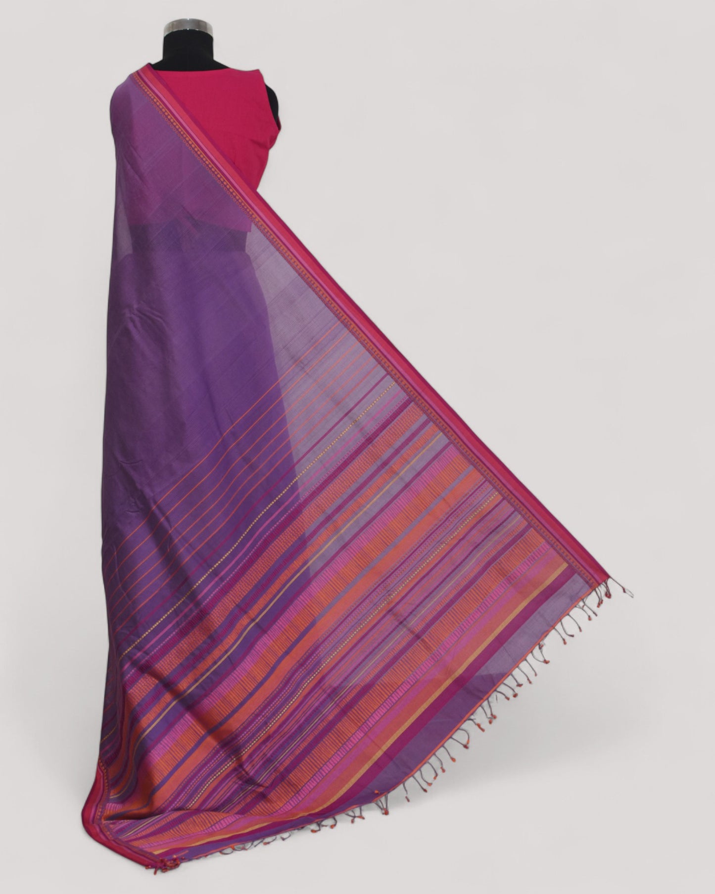Light Purple - Dots and Dashes Organic Cotton Saree
