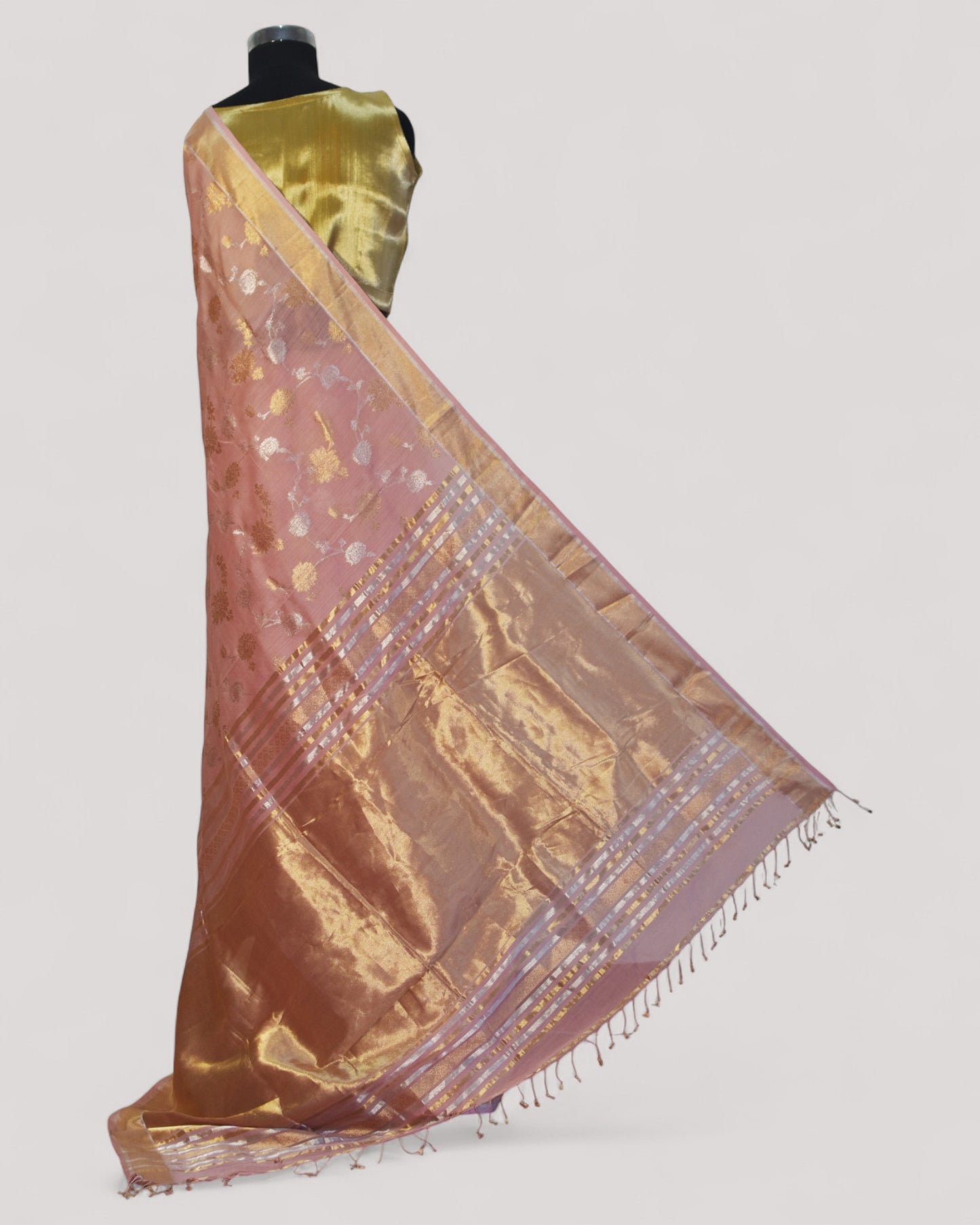 Light Pink - Gilded Grove Organic Cotton Saree