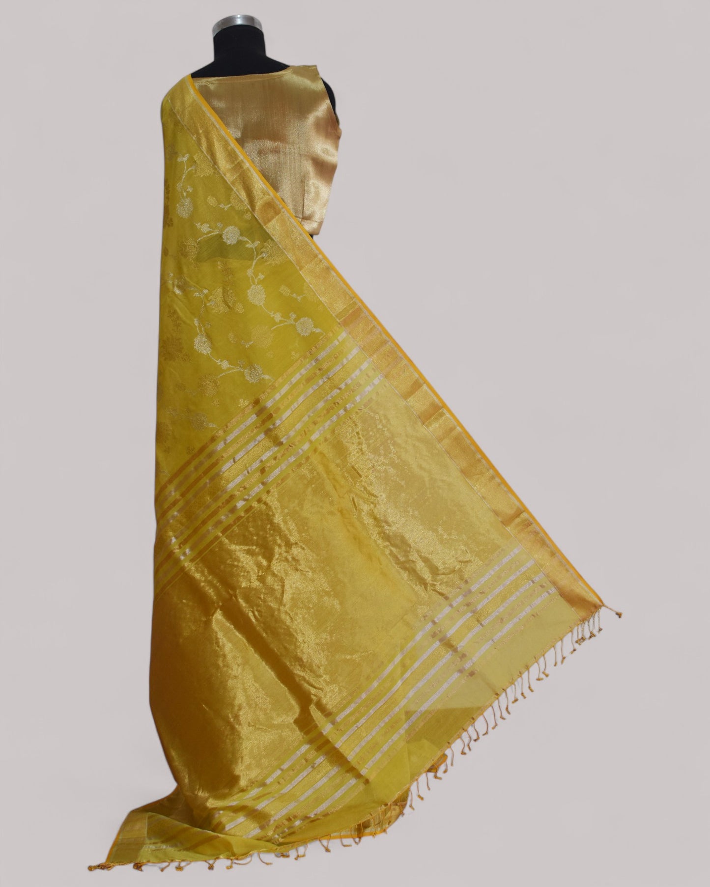 Yellow - Gilded Grove Organic Cotton Saree