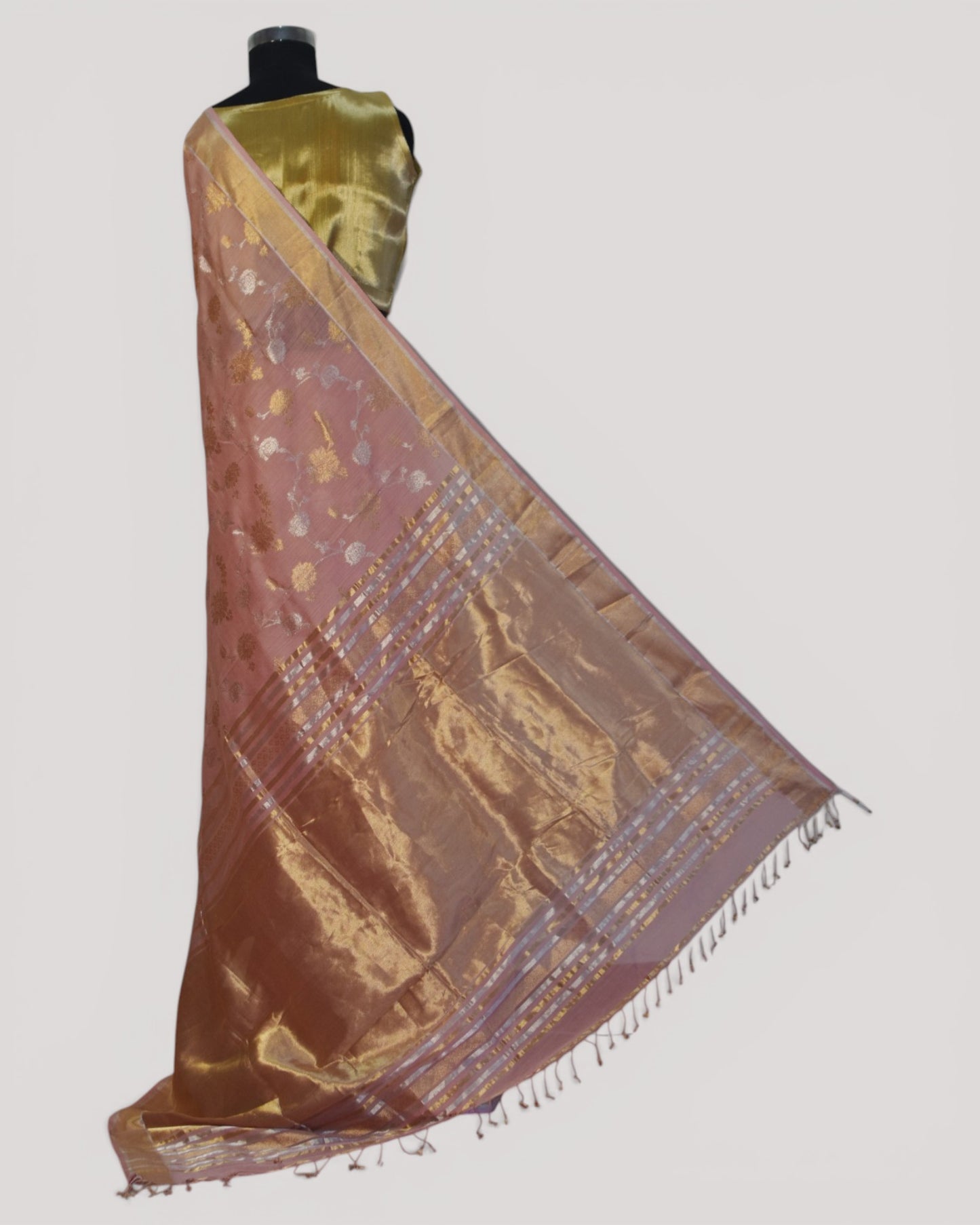 Light Pink - Gilded Grove Organic Cotton Saree