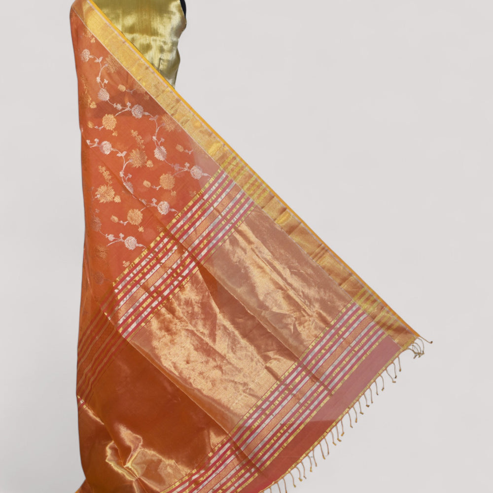 Pink - Gilded Grove Organic Cotton Saree