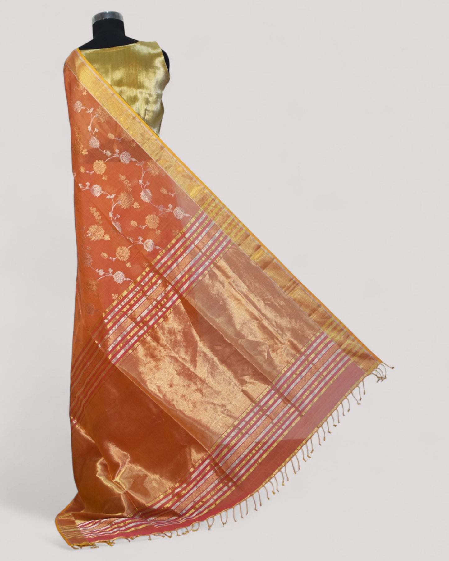 Pink - Gilded Grove Organic Cotton Saree