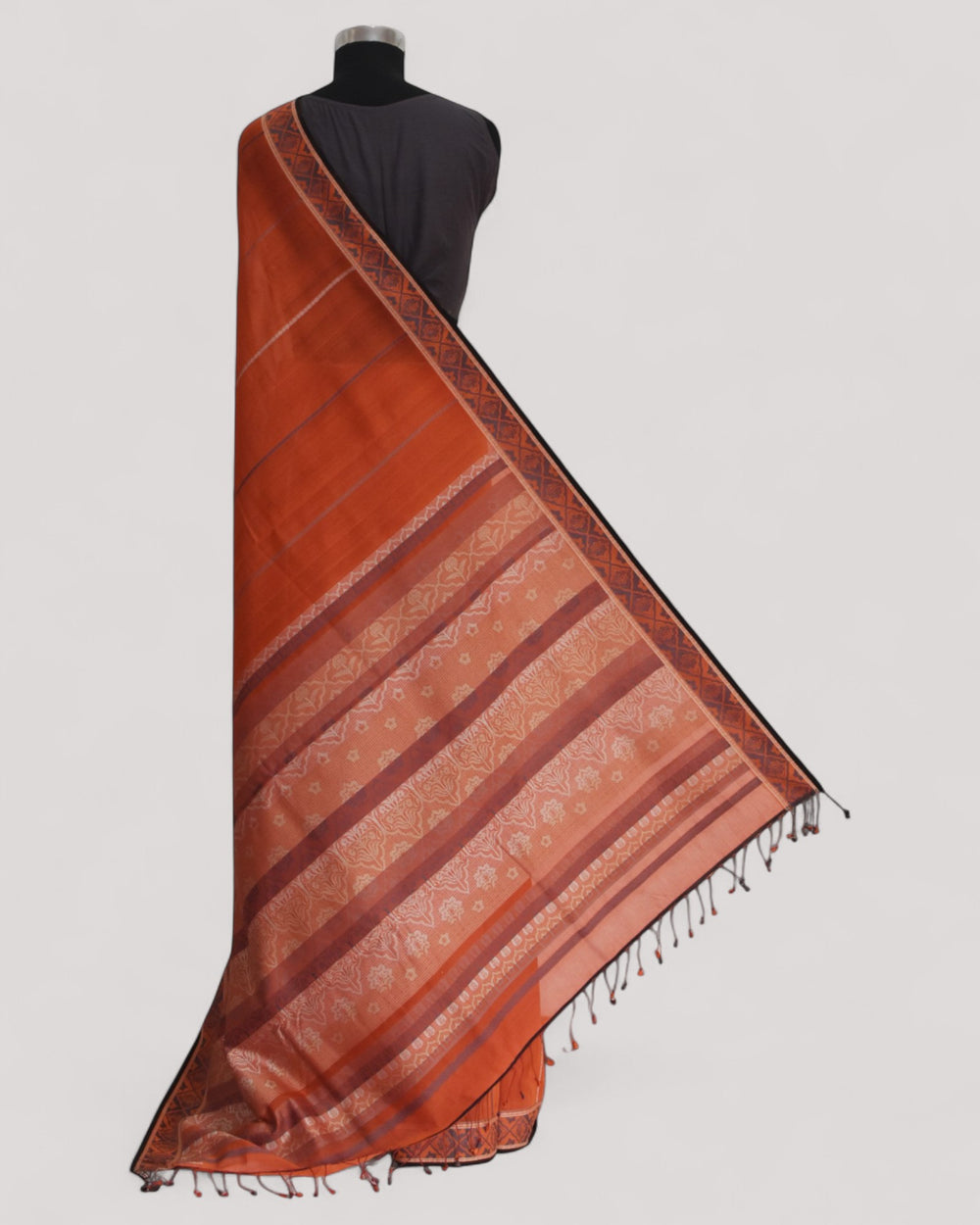 Rust - Jaipur Quilt Organic Cotton Saree