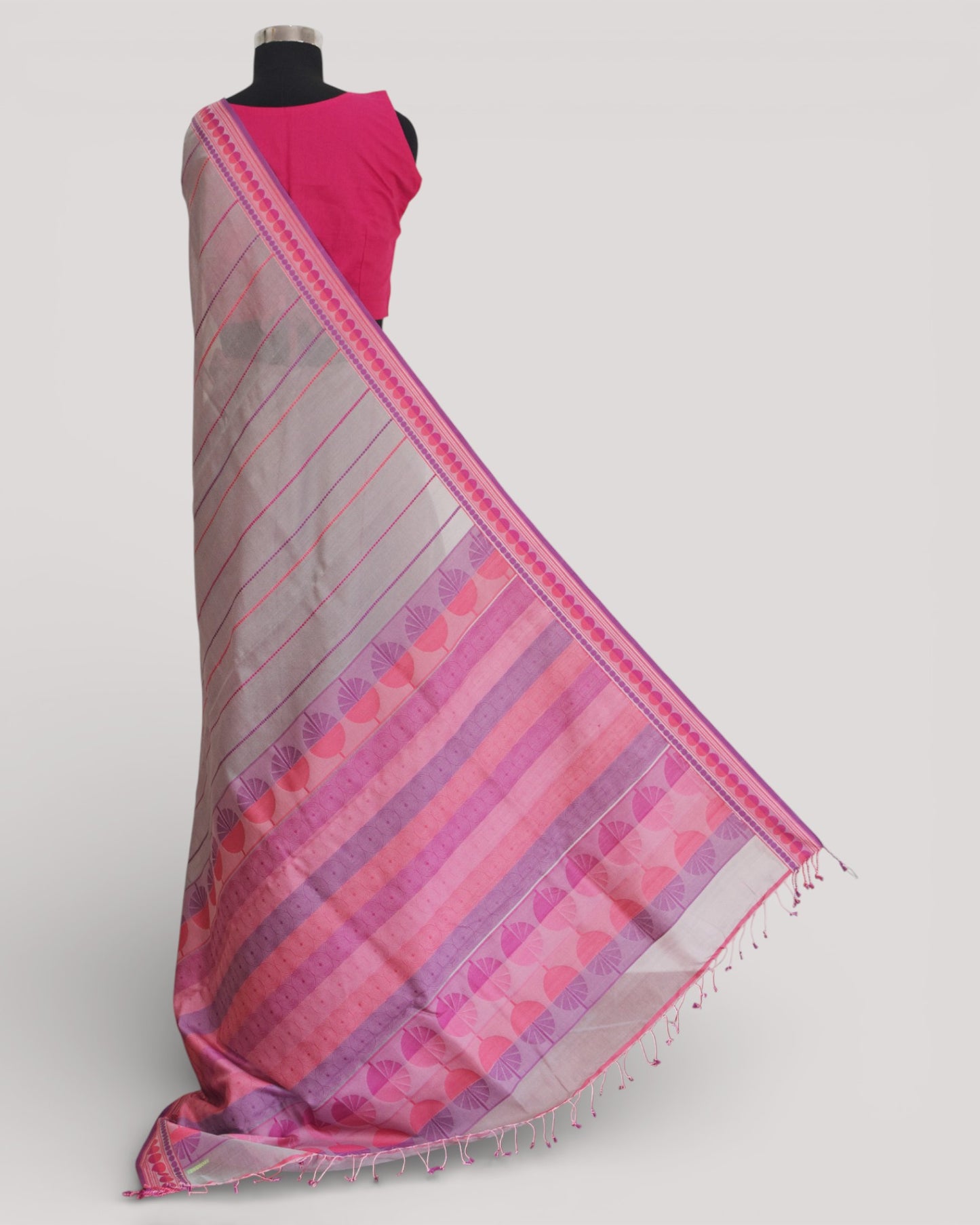 Light Grey - Spherical Grace Organic Cotton Saree