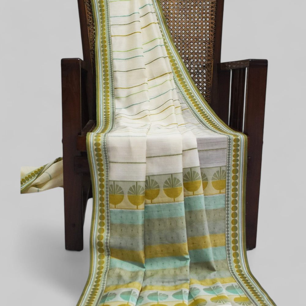 
                      
                        White - Spherical Grace Organic Cotton Saree
                      
                    