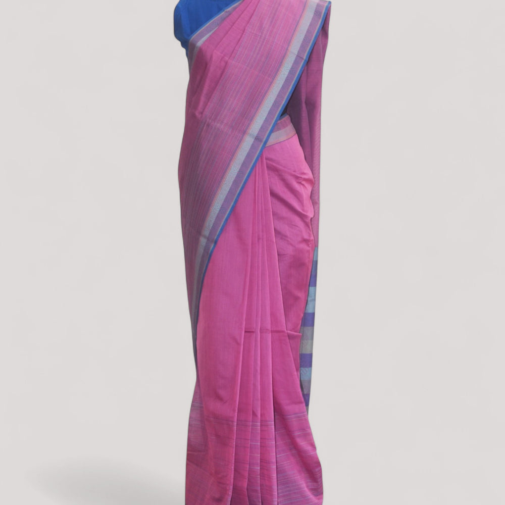 Pink - Whispering Circles Organic Cotton Saree