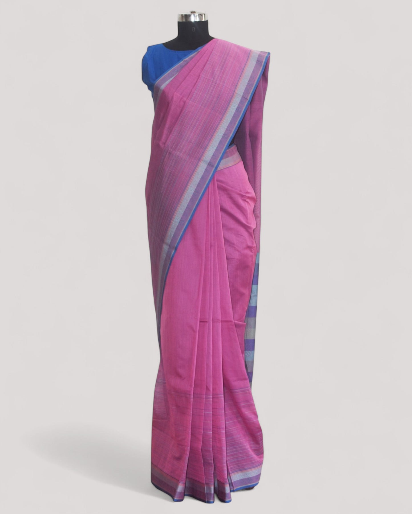 Pink - Whispering Circles Organic Cotton Saree