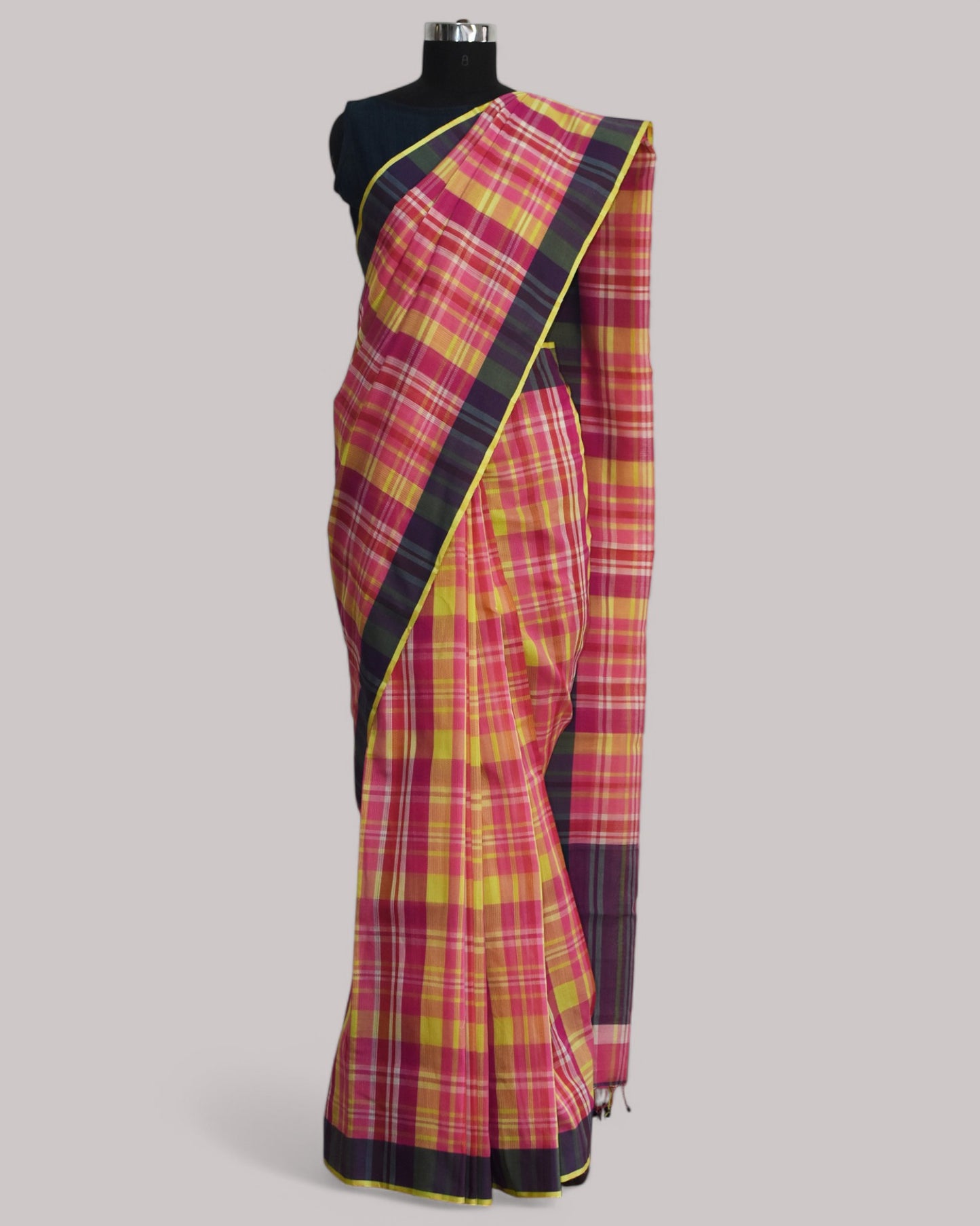 Pink & Green - Organic Cotton Saree