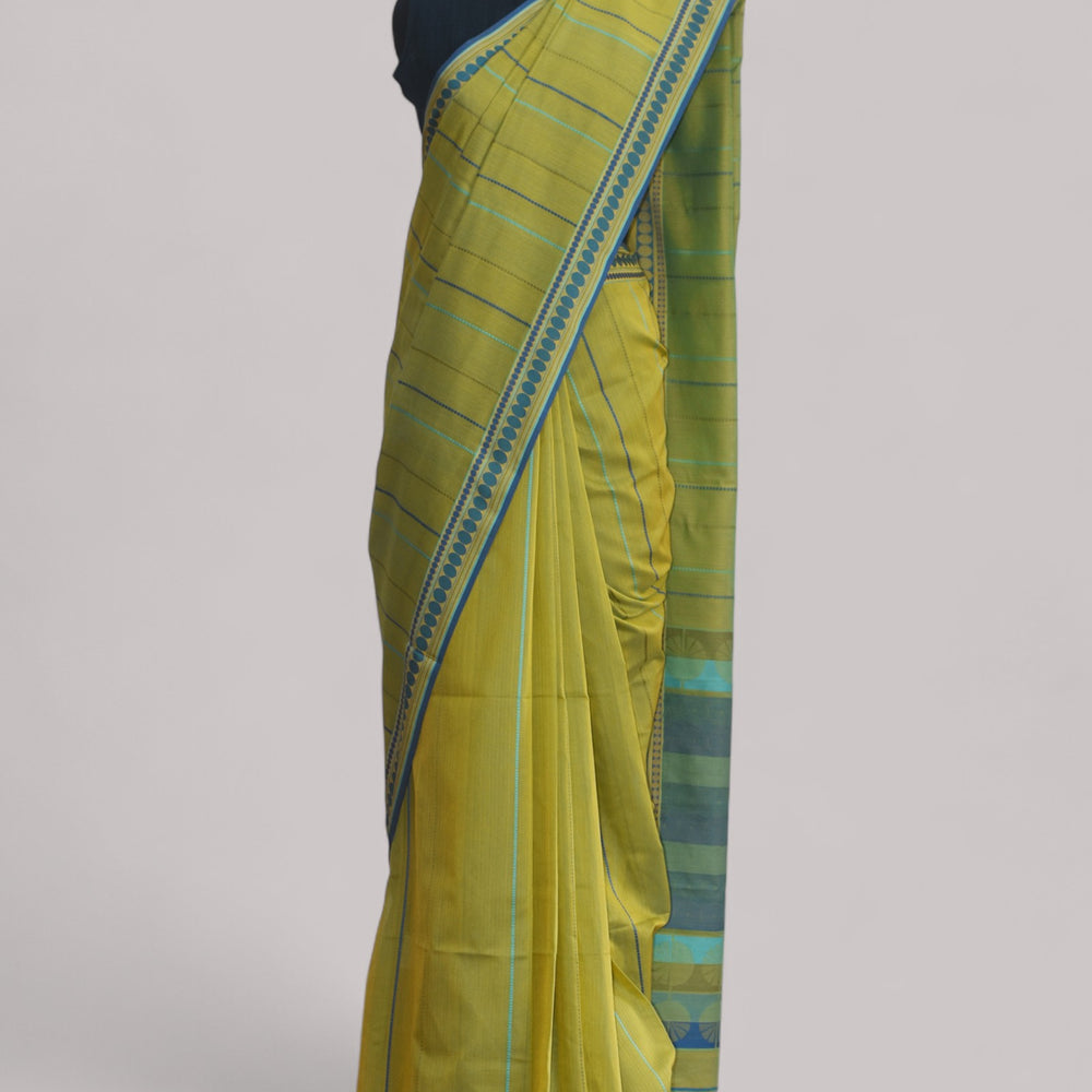 
                      
                        Yellow - Spherical Grace Organic Cotton Saree
                      
                    