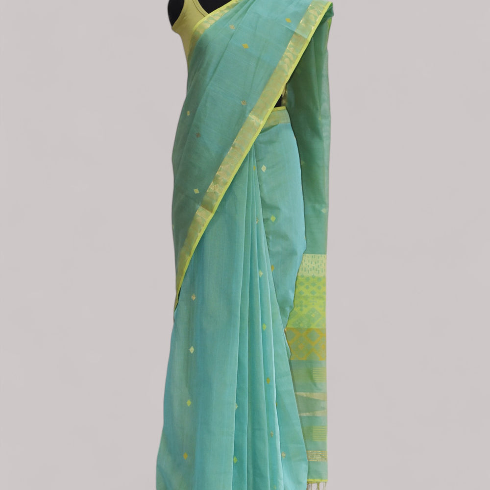 
                      
                        Sea Blue - Kites Motif Organic Cotton Saree
                      
                    