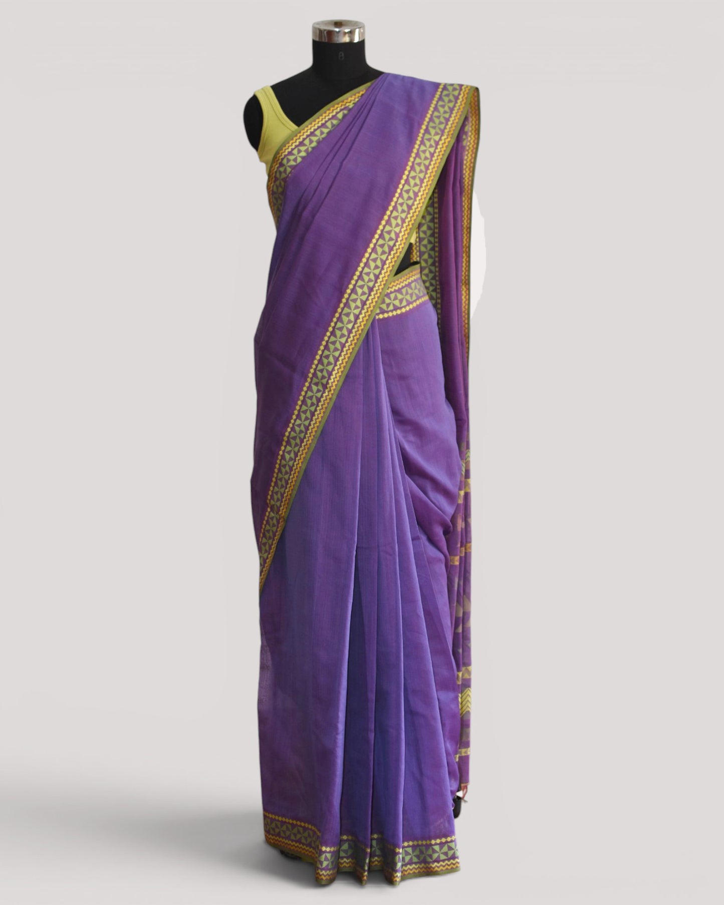 Purple - Siddhiralli Quilt Organic Cotton Saree