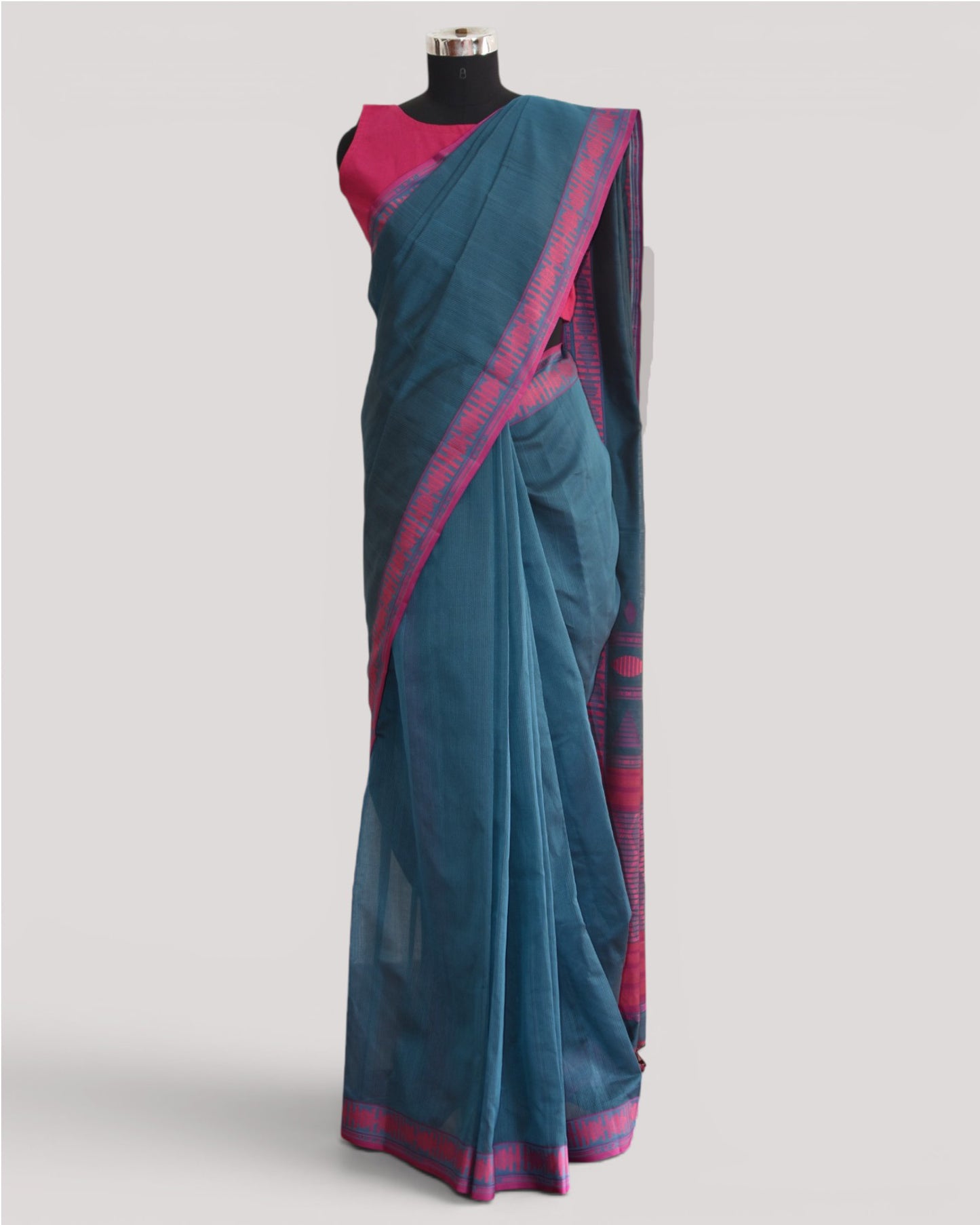 Charcoal Blue - Interleave Quilt Organic Cotton Saree