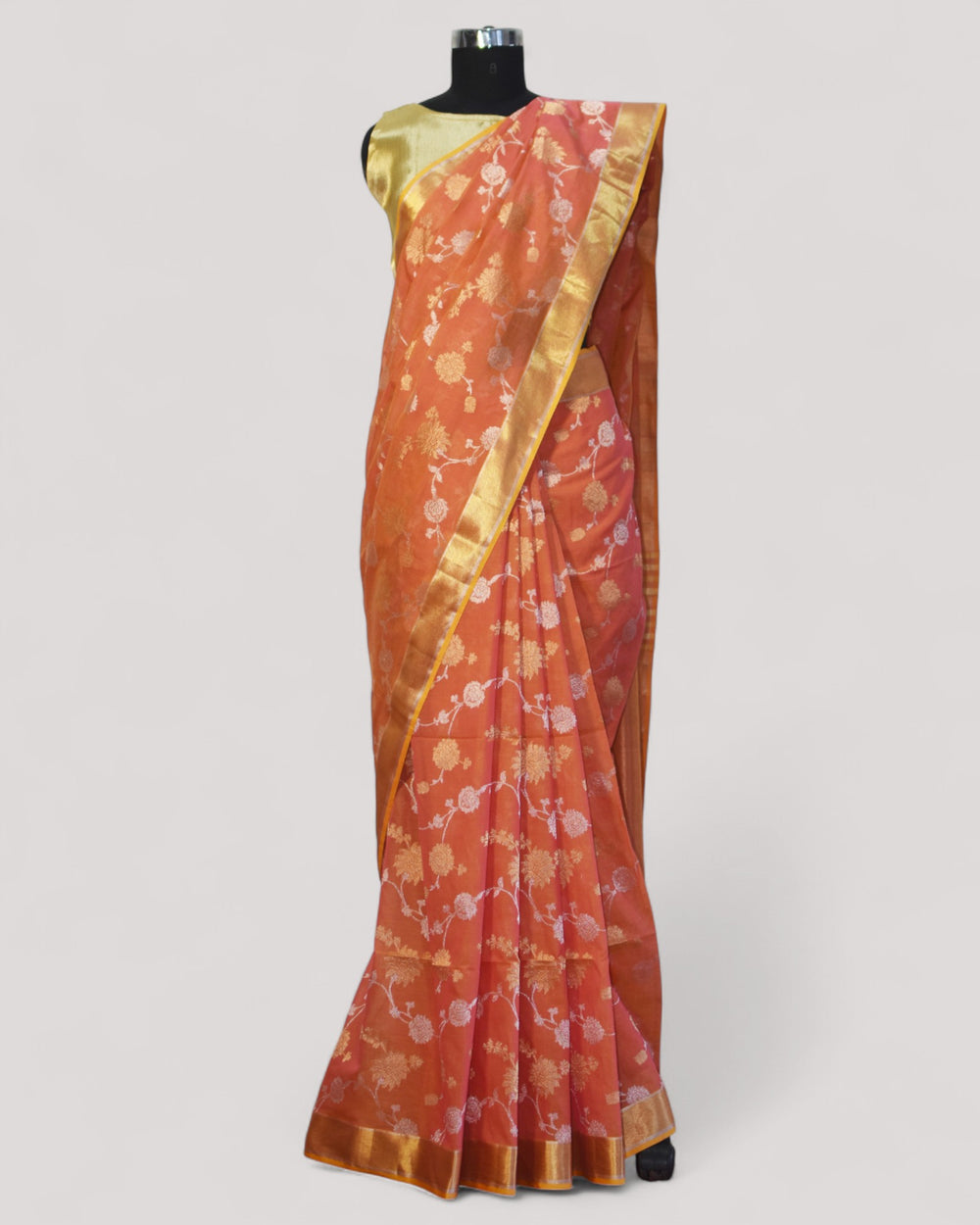 Pink - Gilded Grove Organic Cotton Saree