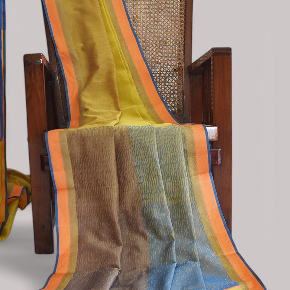 Olive Green - Classic Organic Cotton Saree