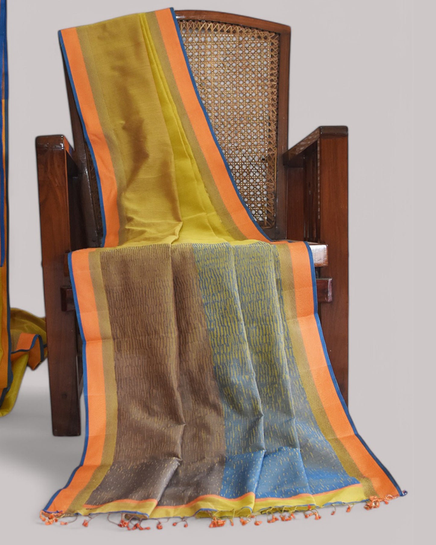 Olive Green - Classic Organic Cotton Saree