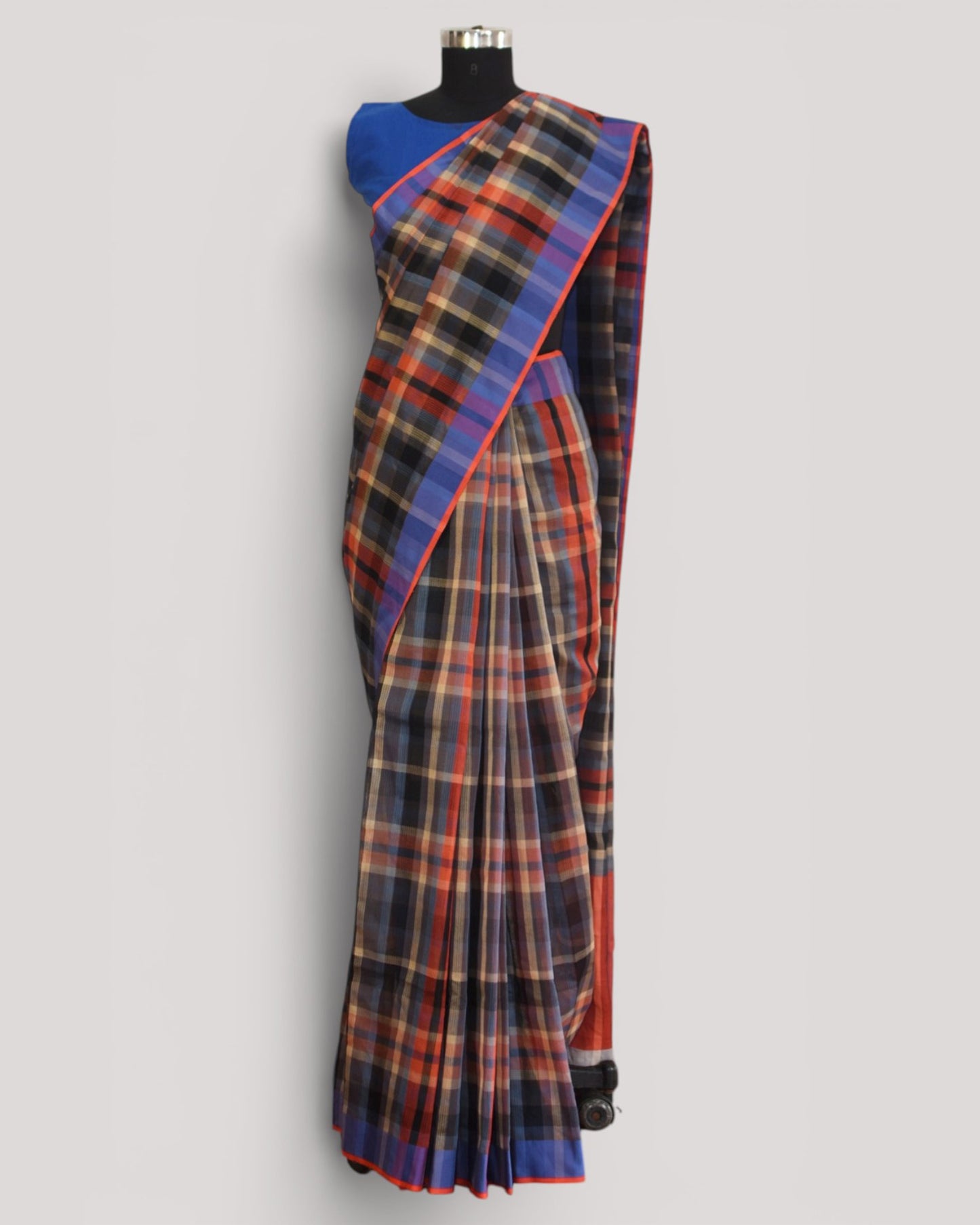 Brown & Red - Organic Cotton Saree