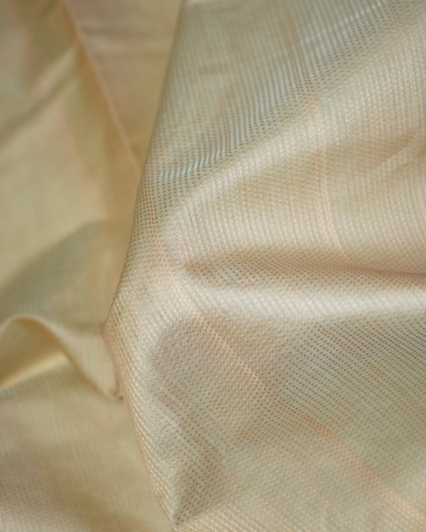 Beige - Gopuram Motif Organic Cotton Saree