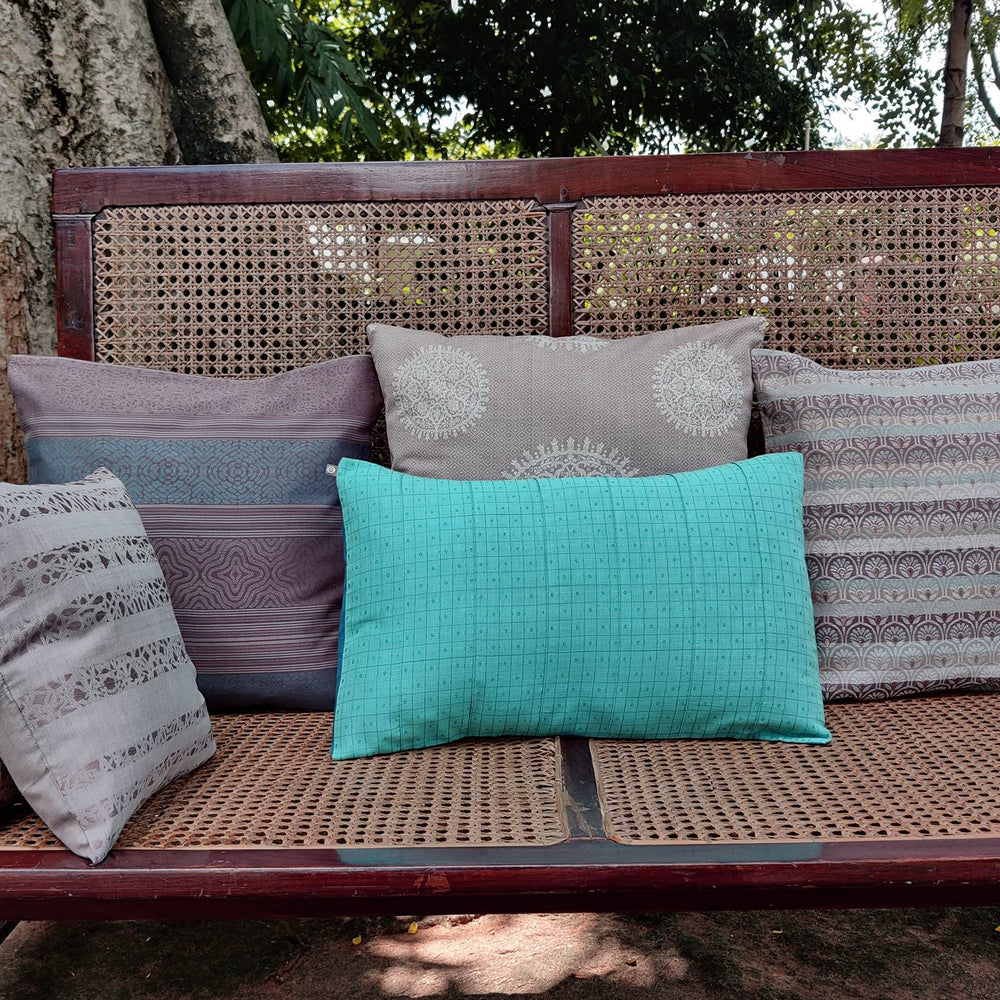 
                      
                        Blue - Checks with Pintucks Organic Cotton Cushion Cover 14
                      
                    