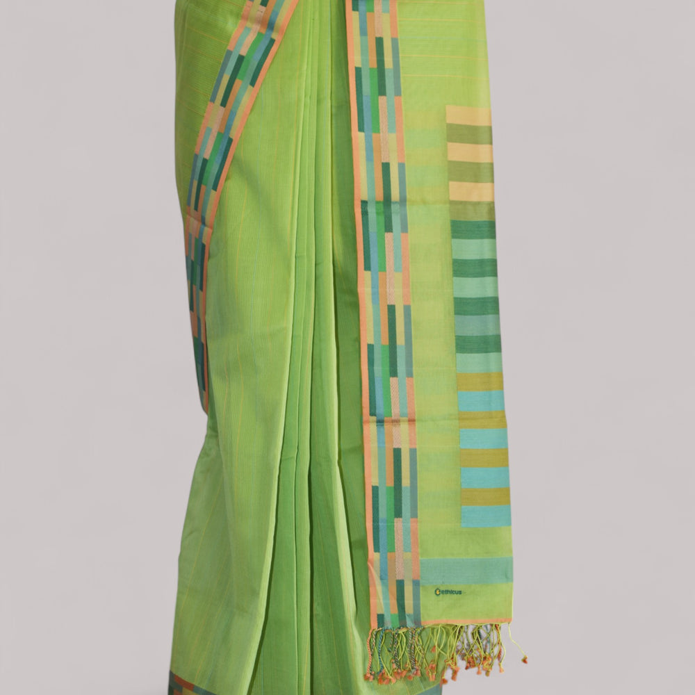 
                      
                        Lime Green - Rectangle Quilt Organic Cotton Saree
                      
                    