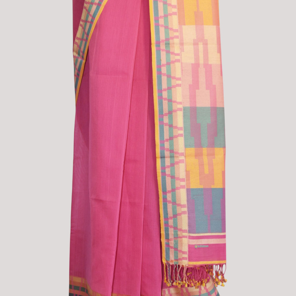 
                      
                        Pink - Gopuram Motif Organic Cotton Saree
                      
                    