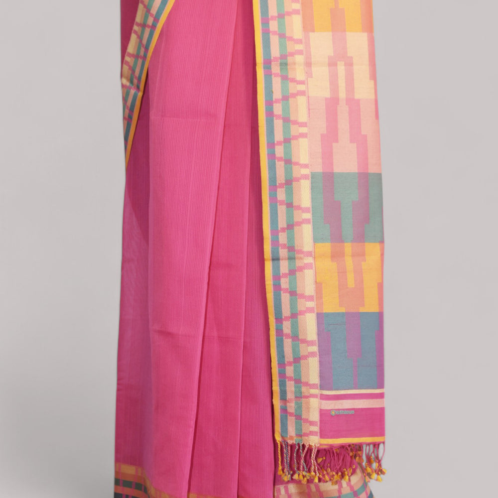 
                      
                        Pink - Gopuram Motif Organic Cotton Saree
                      
                    