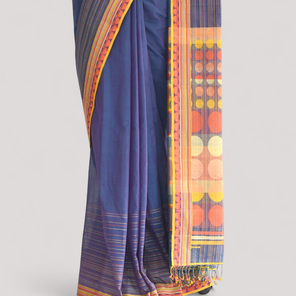 
                      
                        Bluish Purple - Circle Motif Organic Cotton Saree
                      
                    
