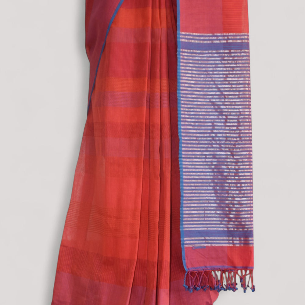 
                      
                        Red - Stitch Texture Organic Cotton Saree
                      
                    