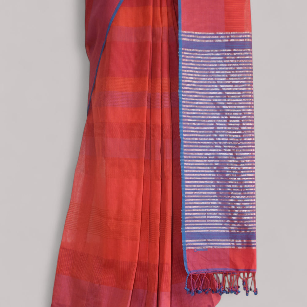 
                      
                        Red - Stitch Texture Organic Cotton Saree
                      
                    