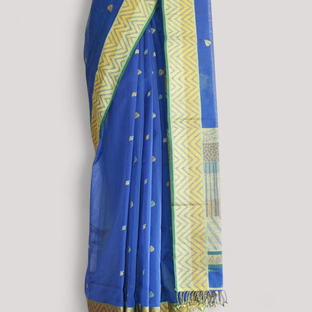 
                      
                        Blue - Tree & Leaves Motif Organic Cotton Saree
                      
                    