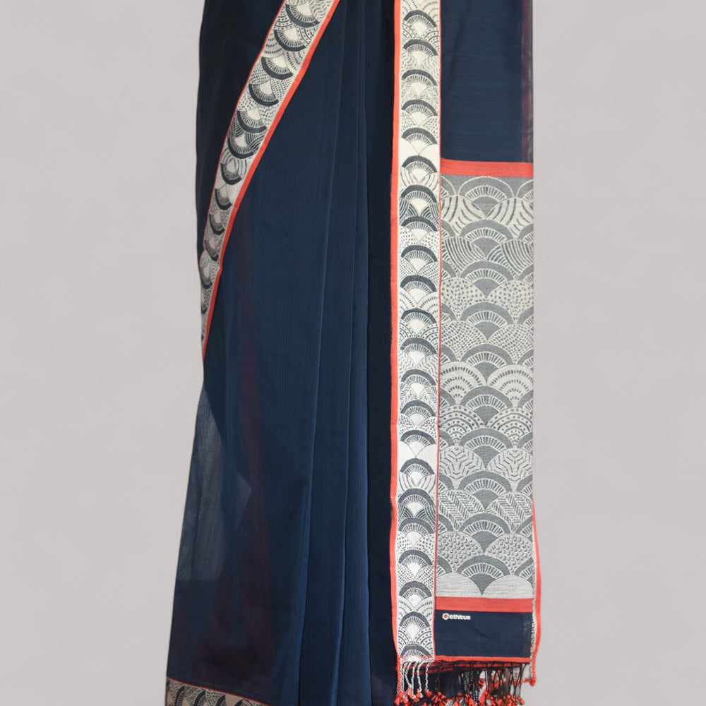 
                      
                        Indigo - Arch Motif Organic Cotton Saree
                      
                    