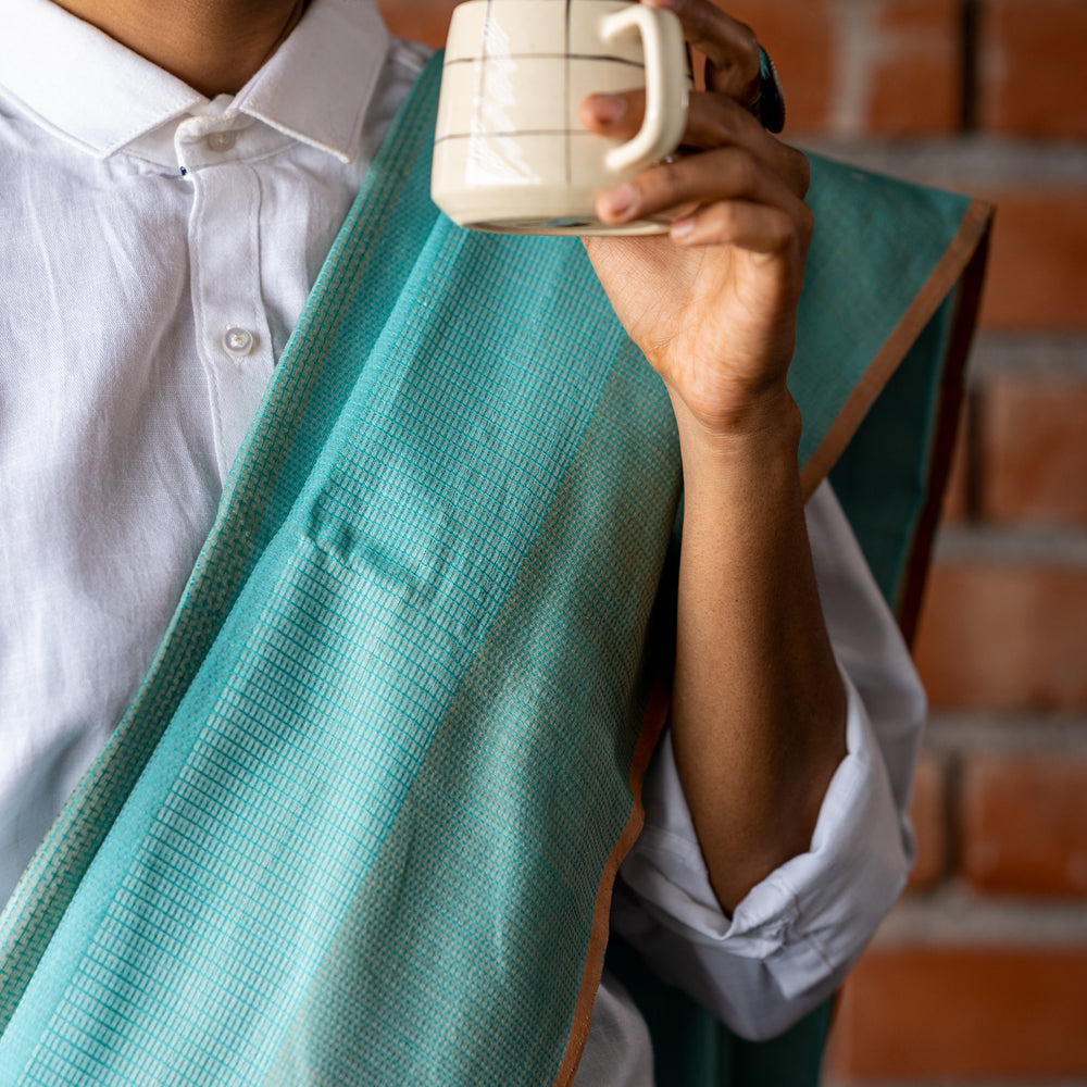 
                      
                        Sea Green - Stitch Texture Organic Cotton Saree(no blouse)
                      
                    