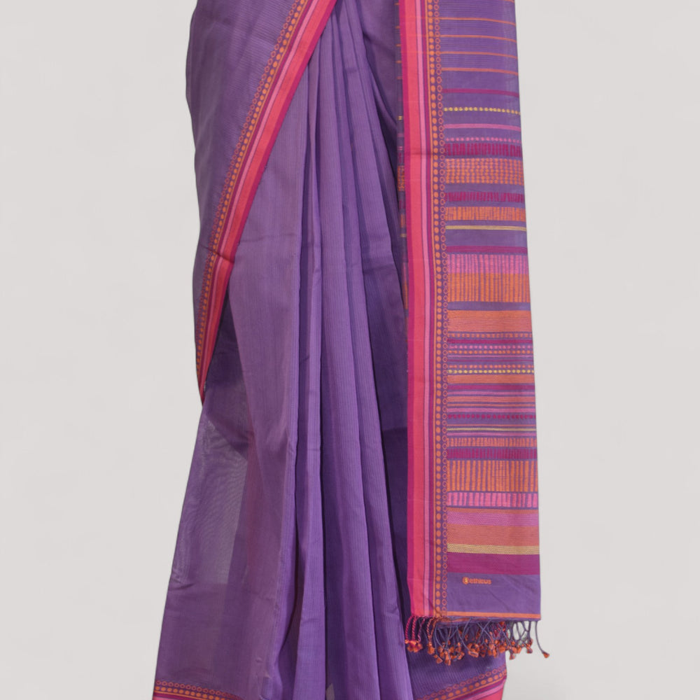 
                      
                        Light Purple - Dots and Dashes Organic Cotton Saree
                      
                    