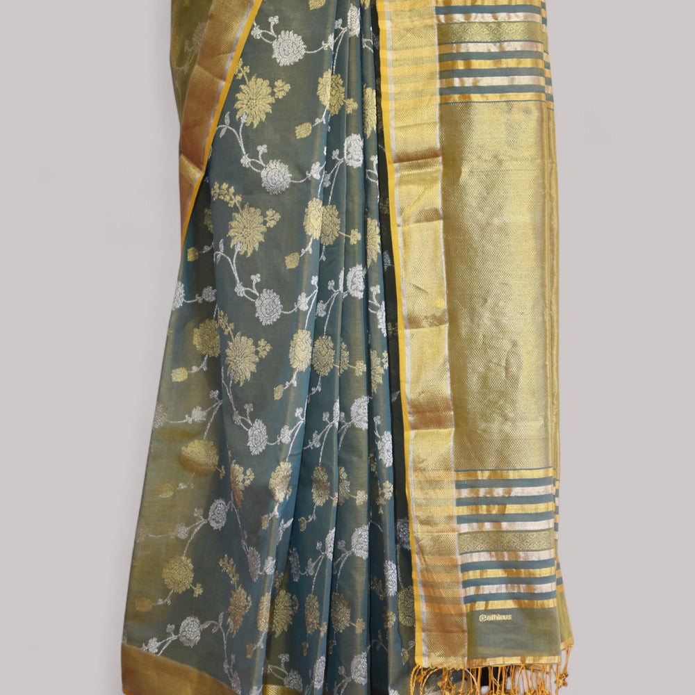 
                      
                        Grey - Gilded Grove Organic Cotton Saree
                      
                    