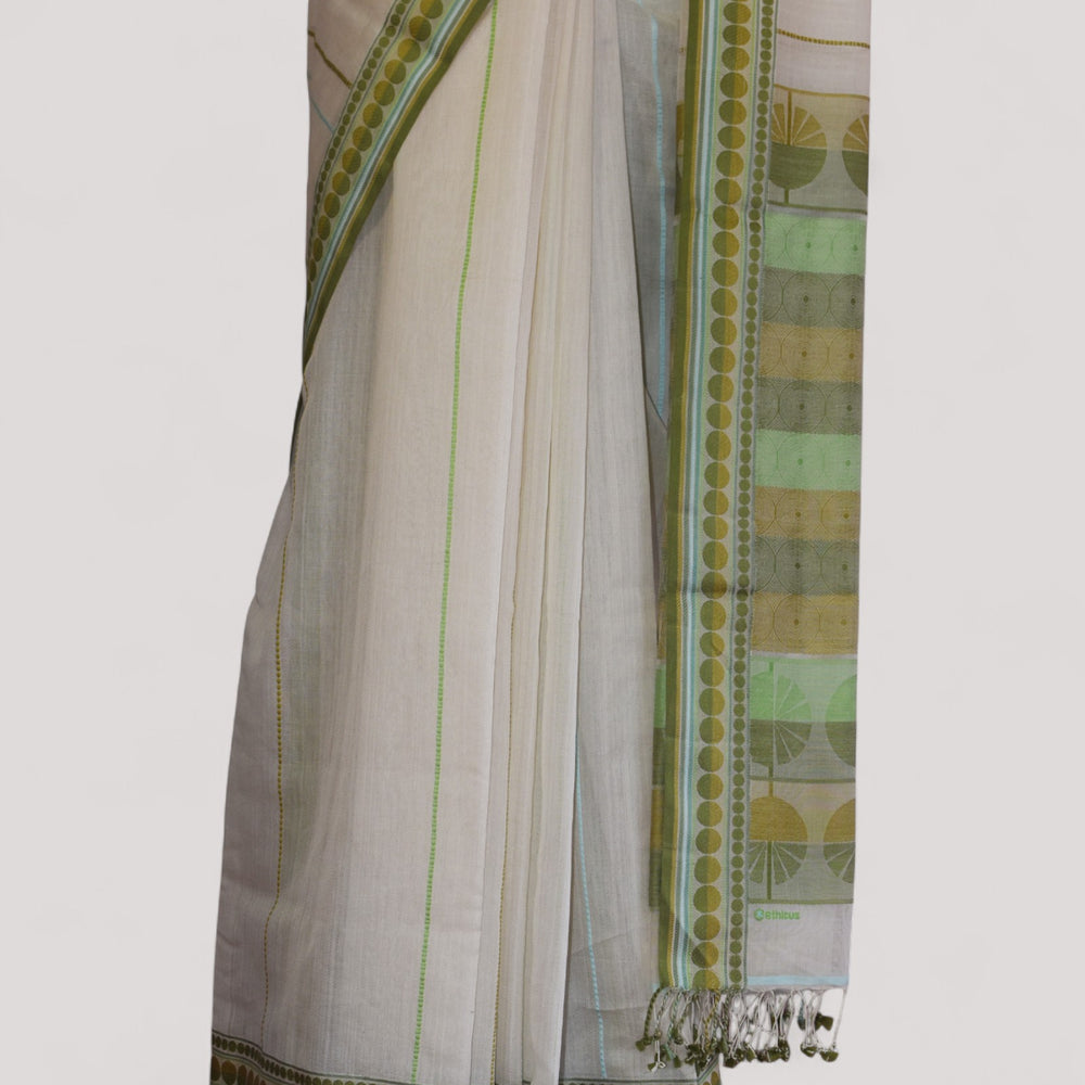 
                      
                        White - Spherical Grace Organic Cotton Saree (No Blouse)
                      
                    