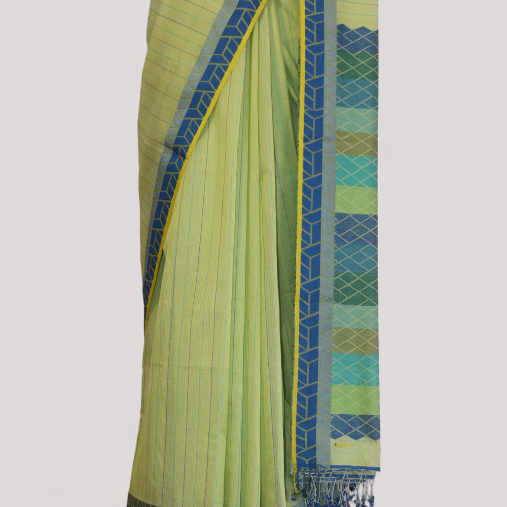 
                      
                        Light Green - Rectangle Motif Organic Cotton Saree
                      
                    