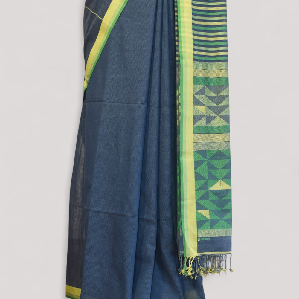 
                      
                        Indigo Blue - Triangle Motif Organic Cotton Saree
                      
                    