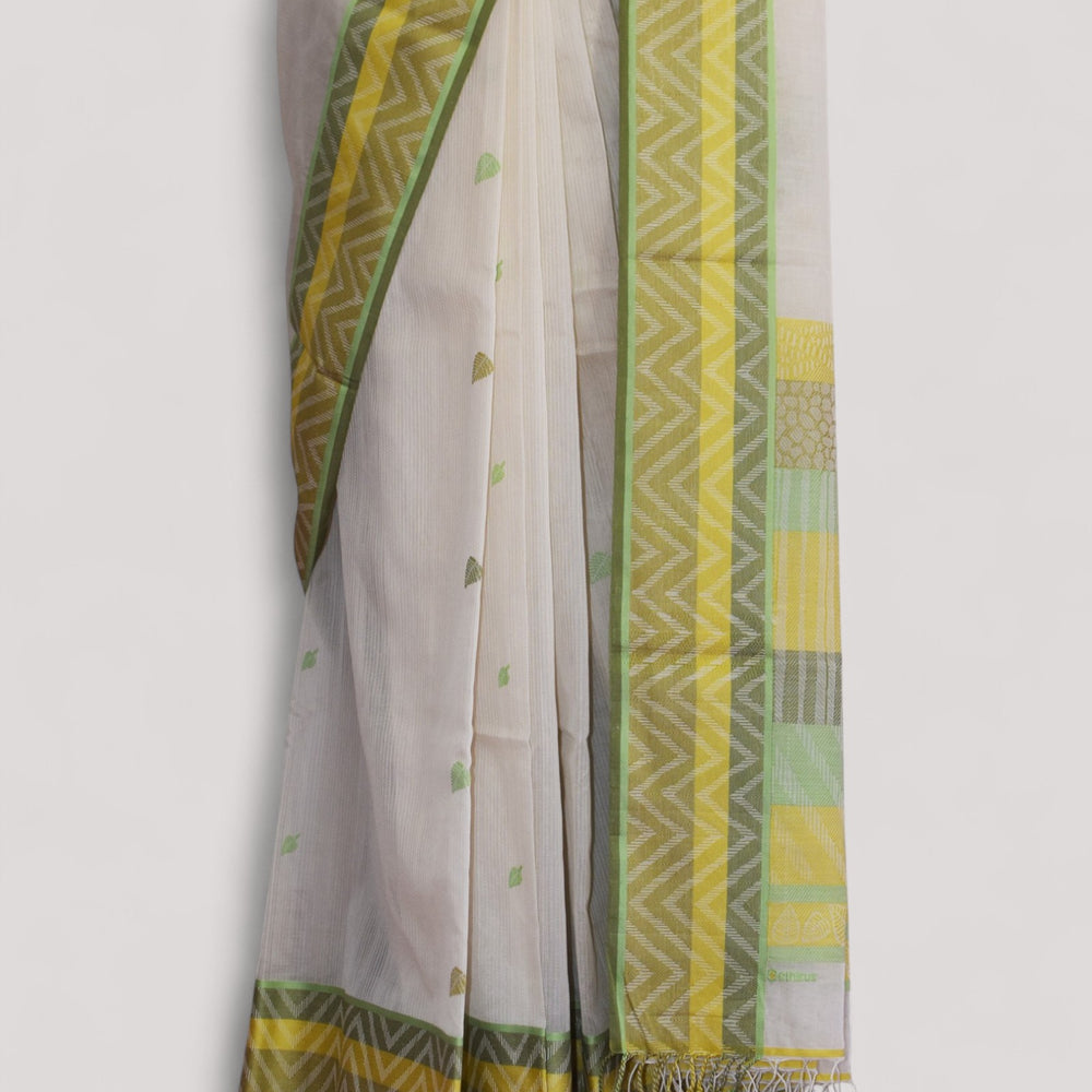 
                      
                        White - Tree & Leaves Motif Organic Cotton Saree
                      
                    