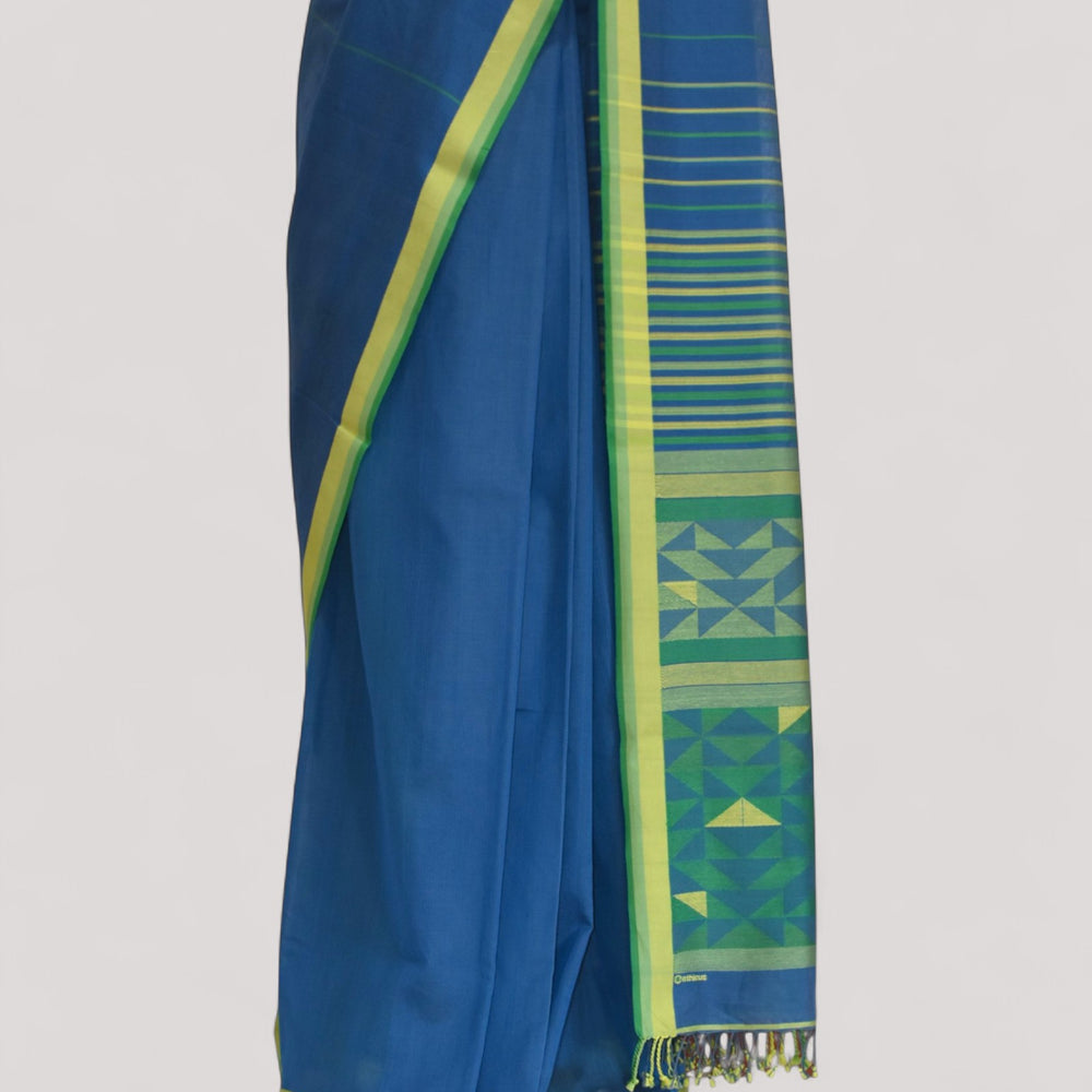 
                      
                        Blue - Triangle Motif Organic Cotton Saree
                      
                    