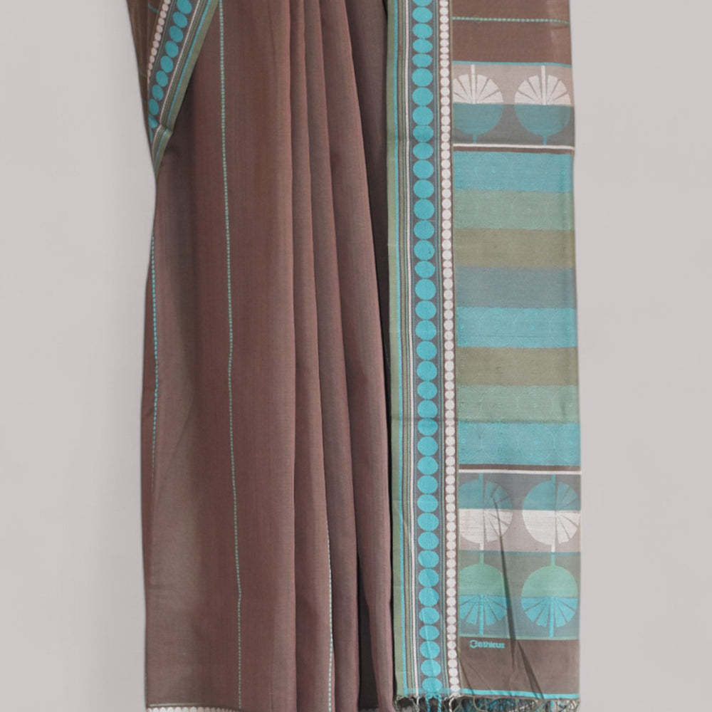 
                      
                        Dark Brown - Spherical Grace Organic Cotton Saree
                      
                    